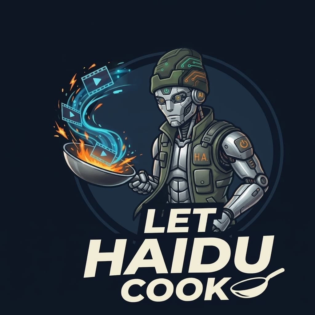 LetHaiduCook robot chef cooking short-form video energy in a pan